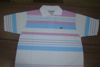 Camisa Lacoste Polo Lisa Azul/Rosa